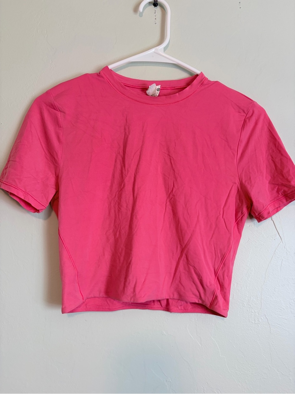lululemon athletica Bright Pink Short Sleeve Crop Top